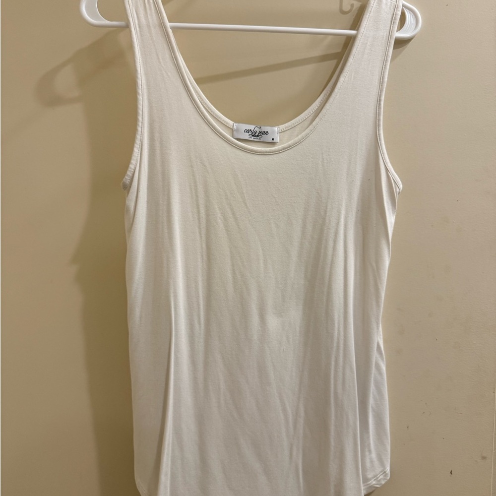 Carly Jean Los Angeles Ivory Tank Top